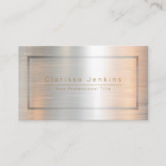 luxe merk geborsteld goud zilver Metallic Gold Visitekaartje (Voorkant)