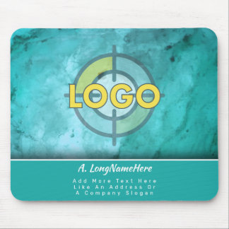 Luxe merk turquoise blauwe luxe kantoorruimte muismat