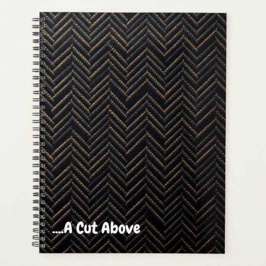 Luxe merk visgraat | Subtiele folie pinstripe Planner (Voorkant)