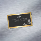 luxe merk zwart en goud zilver Metallic Gold Magnetisch Visitekaartje (Voorbeeld)
