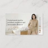 Luxe merkadviseur Elegante QR-code foto Visitekaartje (Voorkant)