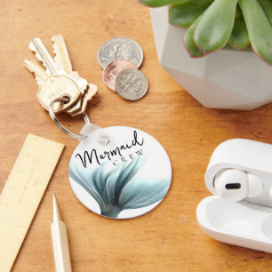 Luxe Mermaid Crew   Blauwgroen bruidsmaïde Turquoi Sleutelhanger