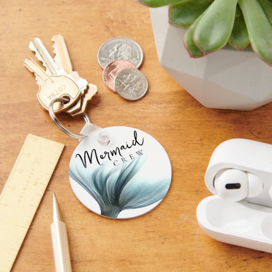 Luxe Mermaid Crew | Blauwgroen bruidsmaïde Turquoi Sleutelhanger (Bureau)