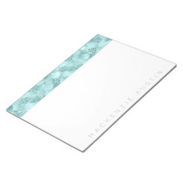 Luxe Mermaid Scales | Aqua Mint Blauwgroen Monogra Notitieblok