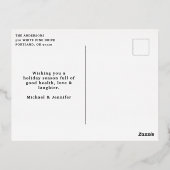 Luxe Merry-foto Folie Feestdagen Briefkaart (Achterkant)