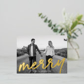 Luxe Merry-foto Folie Feestdagen Briefkaart (Staand Voorkant)
