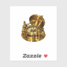 Luxe messing astronomisch kompas sticker donkere a