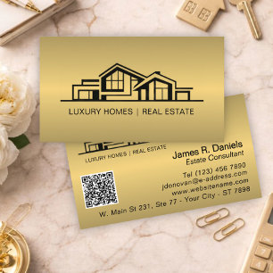 Luxe messing goud onroerend goed chic professionee visitekaartje