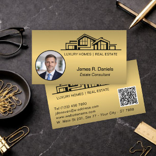 Luxe messing goud vastgoed chic professional visitekaartje