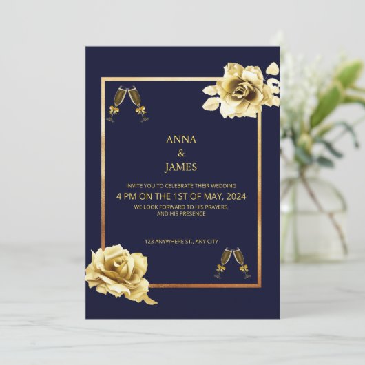 Luxe met een gouden Kaart en design (Staand voorkant)