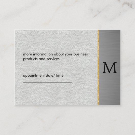 Luxe met Gold Trim / Monogram Afsprakenkaartje (Achterkant)
