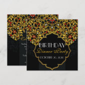 Luxe Met Juwelen Versierde Zwarte Rode Gouden Verj Kaart (Voorkant / Achterkant)