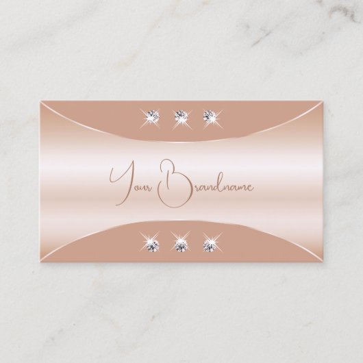 Luxe met Rozen gouden decor sprankelende juwelen Visitekaartje (Voorkant)