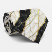 Luxe met Vertrouwen | B&W + Gouden Trouw & Eveneme Stropdas (Opgerold)