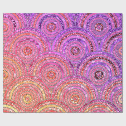 Luxe metalen Folie Glitter Pink Gold Stippen Circu Cadeaupapier (Vlak)