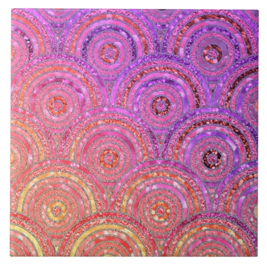 Luxe metalen Folie Glitter Pink Gold Stippen Circu Tegeltje (Voorkant)