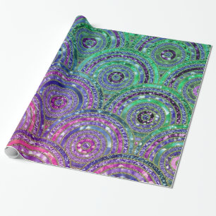 Luxe metalen Folie Glitter roze groene Stippen Cir Cadeaupapier