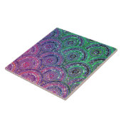 Luxe metalen Folie Glitter roze groene Stippen Cir Tegeltje (Zijkant)