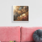 Luxe Metalen Reliëf Abstract - Industrieel Koper Canvas Afdruk (Insitu (Woonkamer))
