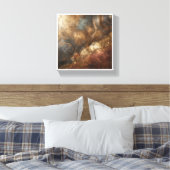 Luxe Metalen Reliëf Abstract - Industrieel Koper Canvas Afdruk (Insitu (Slaapkamer))