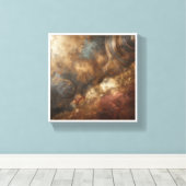 Luxe Metalen Reliëf Abstract - Industrieel Koper Canvas Afdruk (Insitu (Houten vloer))