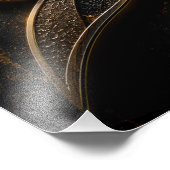 Luxe Metallic Abstract Calligrafie 3D Poster (Hoek)