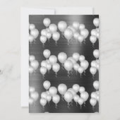 LUXE METALLIC BLACK BALLOON BIRTHDAY INVITATIE KAART (Achterkant)