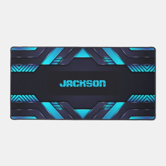 Luxe Metallic blauwe achtergrond Bureaumat (Voorkant)