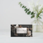 Luxe Metallic Bloemen Brons en Marmer Visitekaartje (Staand voorkant)