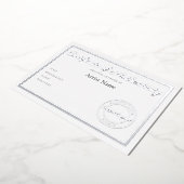 Luxe Metallic Certificaat van Echtheid Kunst Folie Uitnodiging (Gedraaid)