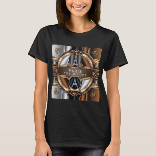 Luxe Metallic Design - Paris Eiffeltoren Art T-shirt (Voorkant)