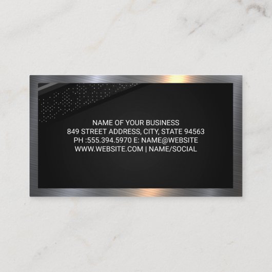 Luxe Metallic Gestreepte en Gevlekte  Visitekaartje (Achterkant)
