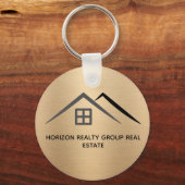 Luxe Metallic Gold Real Estate Sleutelhangers (Voorkant)
