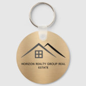 Luxe Metallic Gold Real Estate Sleutelhangers (Achterkant)