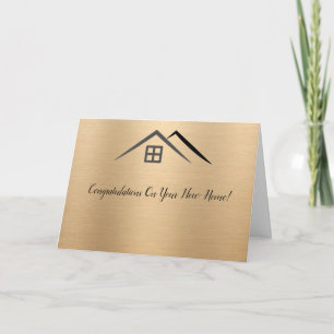 Luxe Metallic Gold Vastgoed Bedankkaart