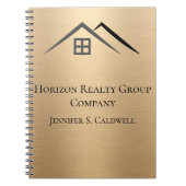 Luxe Metallic Gold Vastgoed Notitieboek (Voorkant)