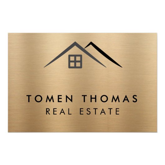 Luxe Metallic Gold Vastgoed Perfect Poster (Voorkant)