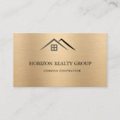 Luxe Metallic Gold Vastgoed Visitekaartje (Voorkant)