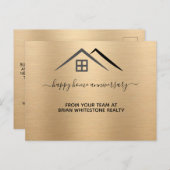 Luxe metallic goud briefkaart (Voorkant / Achterkant)