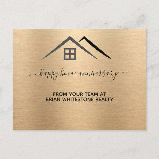 Luxe metallic goud briefkaart (Voorkant)