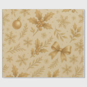Luxe Metallic Goud Champagnetint Kerstmis Cadeaupapier (Vlak)