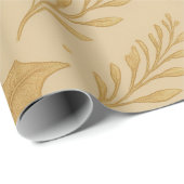 Luxe Metallic Goud Champagnetint Kerstmis Cadeaupapier (Rol Hoek)