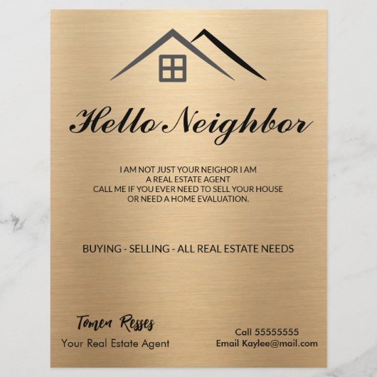 Luxe metallic goud flyer (Voorkant)