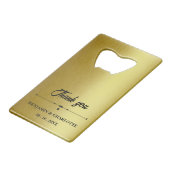 Luxe Metallic Goud Groomsmen Bruiloft Creditkaart Flessenopener (Achterkant Gekanteld)