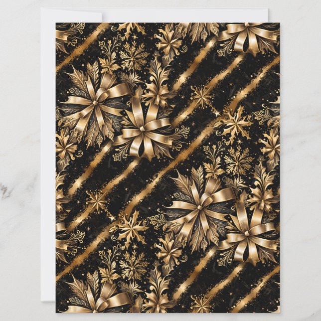 Luxe Metallic Goud Kerst Scrapbook Papier (Voorkant)