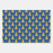 Luxe Metallic Goud Kerstbomen Patroon Inpakpapier Vel (Voorkant 3)