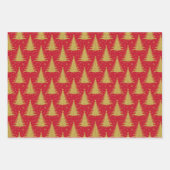 Luxe Metallic Goud Kerstbomen Patroon Inpakpapier Vel (Voorkant 2)