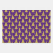 Luxe Metallic Goud Kerstbomen Patroon Inpakpapier Vel (Voorkant)