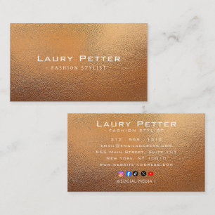 Luxe Metallic Goud Mode Stylist Visitekaartje