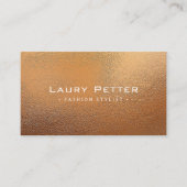 Luxe Metallic Goud Mode Stylist Visitekaartje (Voorkant)